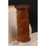 A George III four compartment sycamore spice tower, 20cm high
