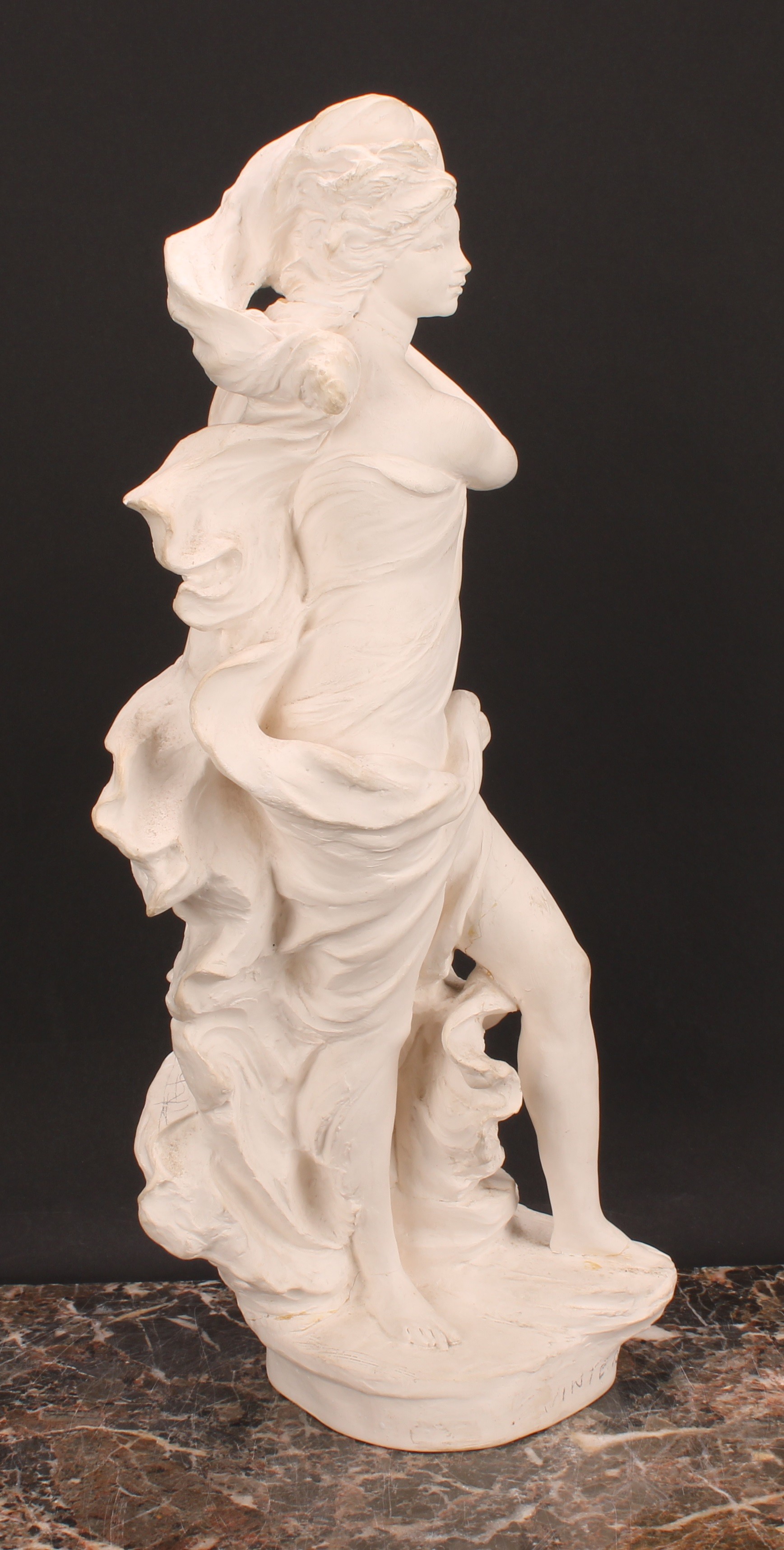 Sir Arnold Machin (1911-1999), Royal Worcester plaster maquette, Winter, she stands scantily dressed - Image 3 of 5