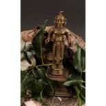 A 19th century Indian murti or shrine figure, cast as a Hindu deity, 20.5cm high, 19th century