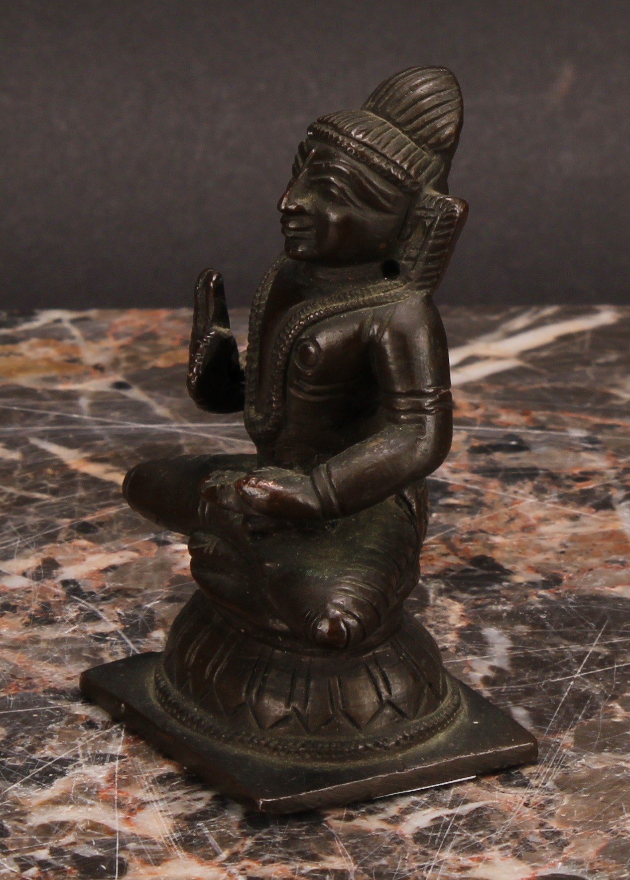 Indian School (19th century), a brown patinated bronze or copper alloy figure, the dancing Devi, - Image 10 of 11