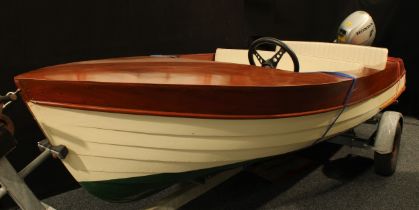 A vintage mid-20th century Broom day cruiser or river boat, Billy, 4.11m hull, 1.52m beam, year of