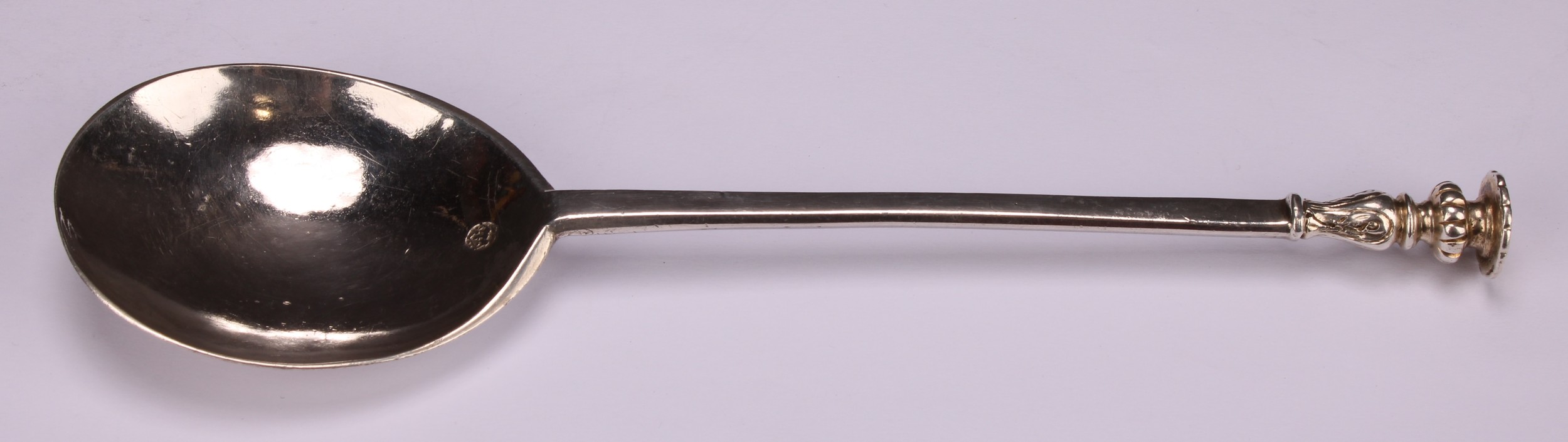 A Charles I Provincial silver seal top spoon, 18cm long, c.1640 - Image 2 of 7