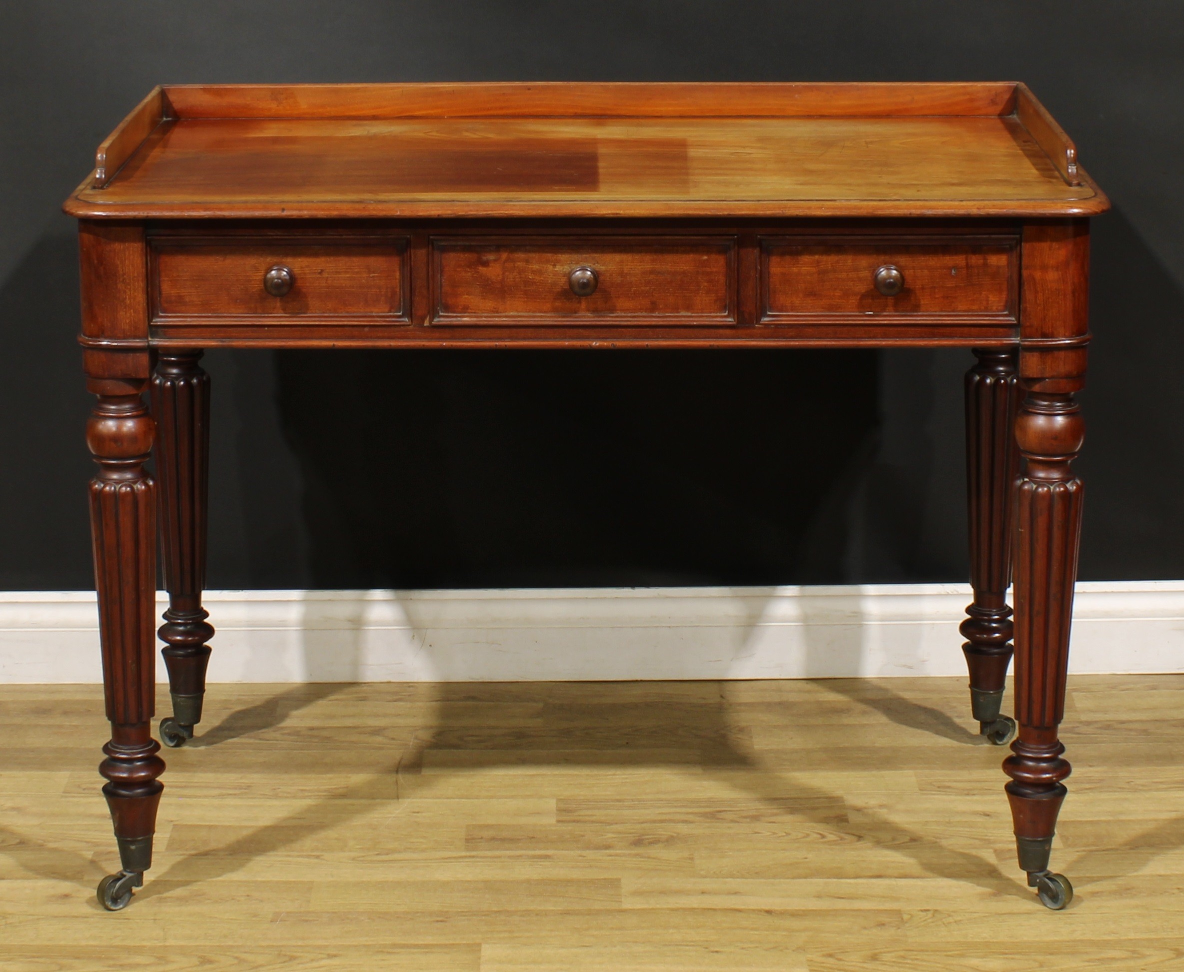A George IV mahogany chamber side table, in the manner of Gillows of Lancaster and London, stamped - Image 2 of 7