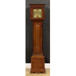 A Chippendale Revival mahogany shortcase hall clock, 21.5cm square brass dial, Roman and