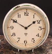A mid 20th century painted Bakelite wall timepiece, 14cm circular clock dial inscribed SMITHS