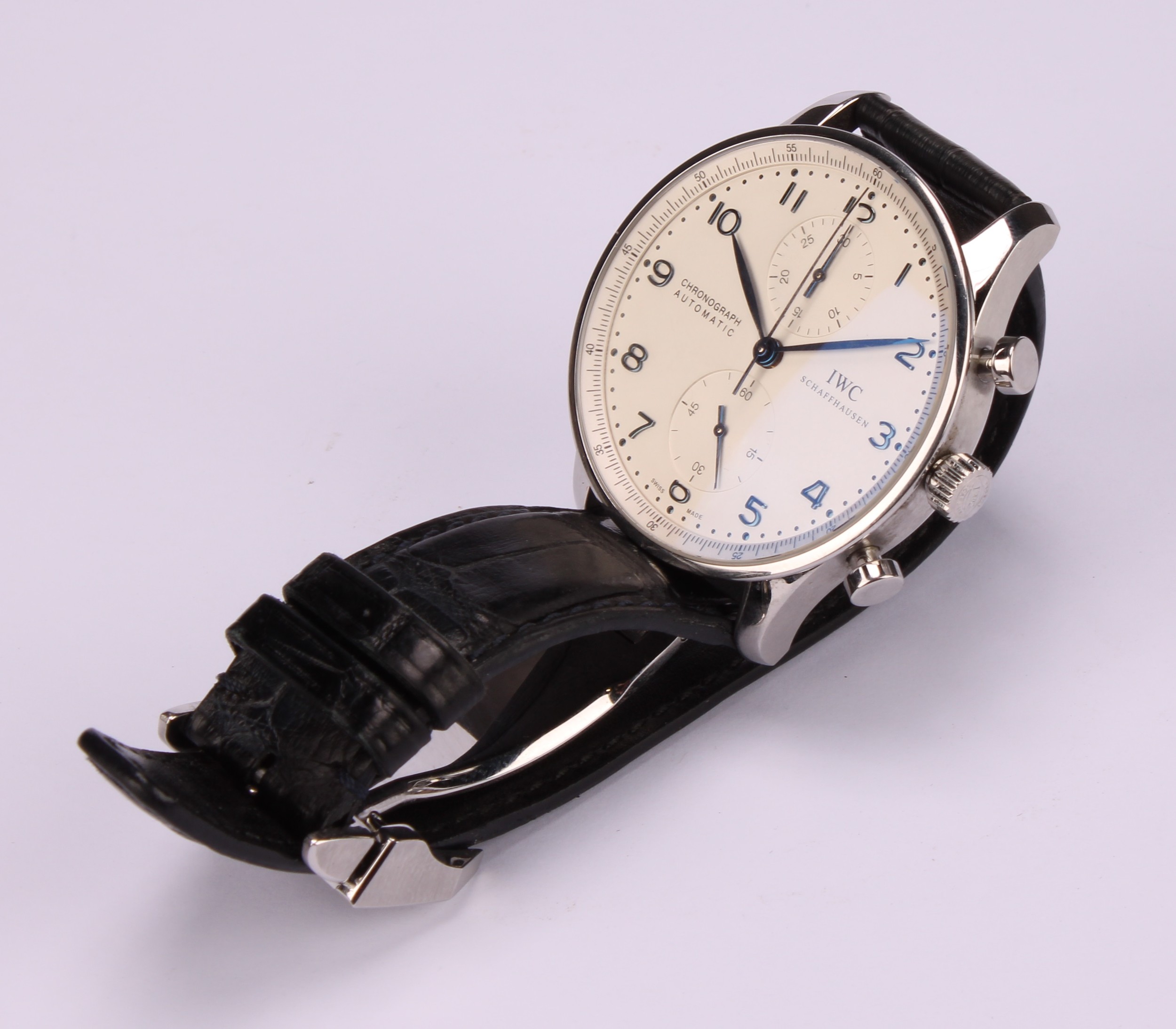 An IWC [International Watch Company] Schaffhausen stainless steel chronograph automatic - Image 3 of 5