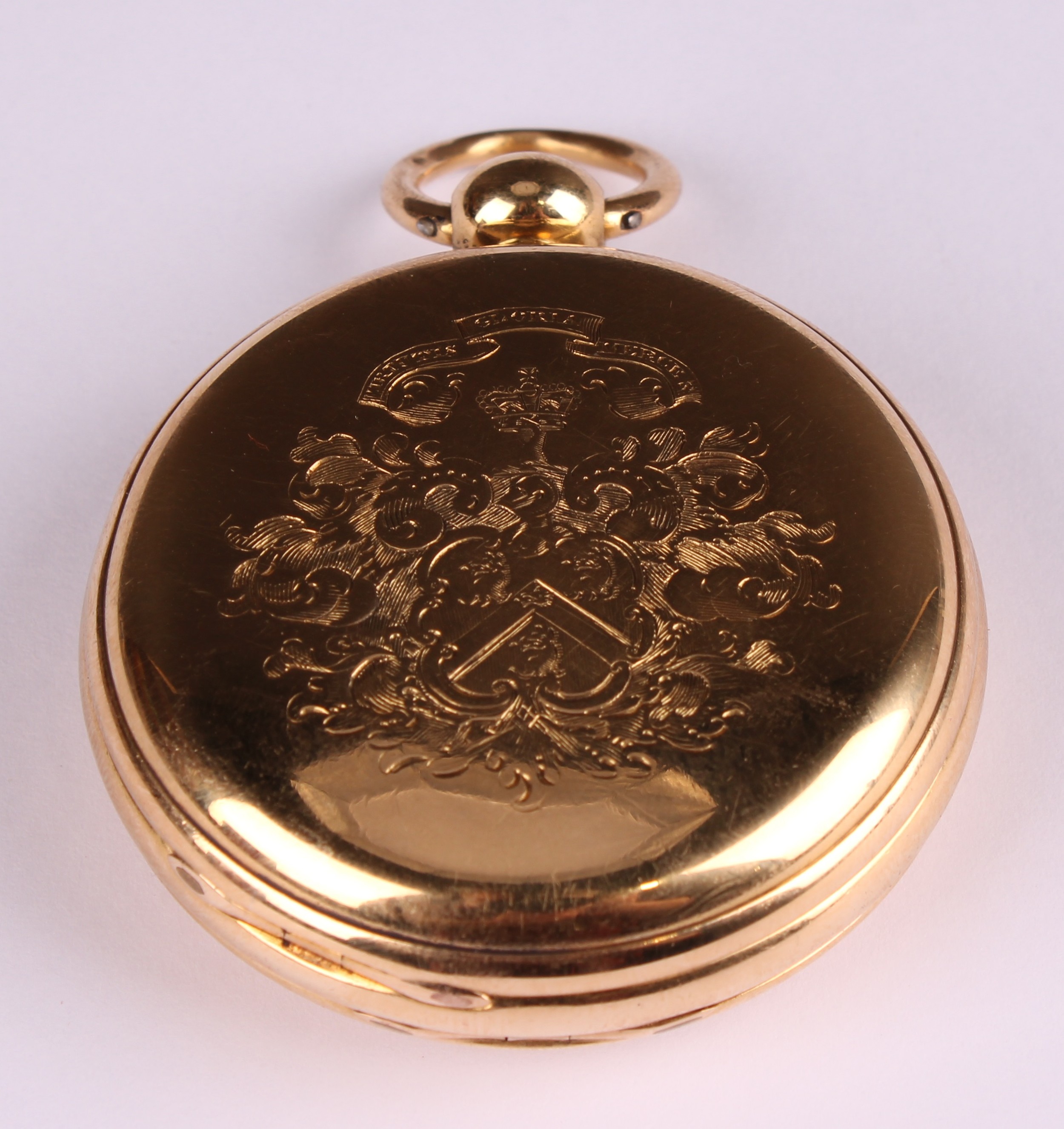 A George III 18ct gold Scottish hunter pocket watch, by Andrew Milroy, Edinburgh, 4.5cm textured - Image 4 of 11