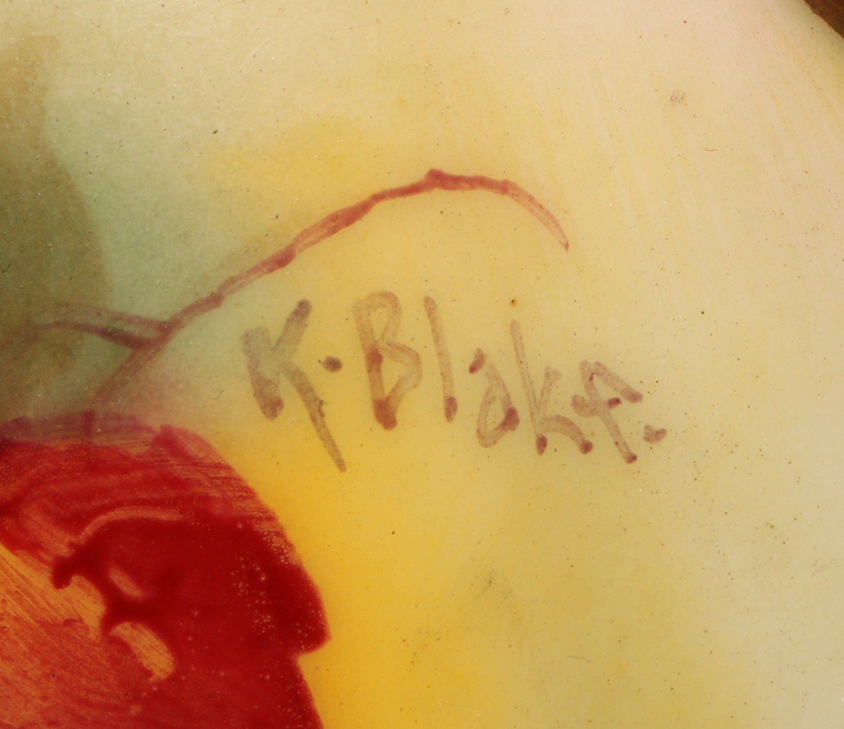 A Royal Worcester fluted ovoid vase, painted by Kitty Blake, signed, with blackberries and - Image 6 of 7