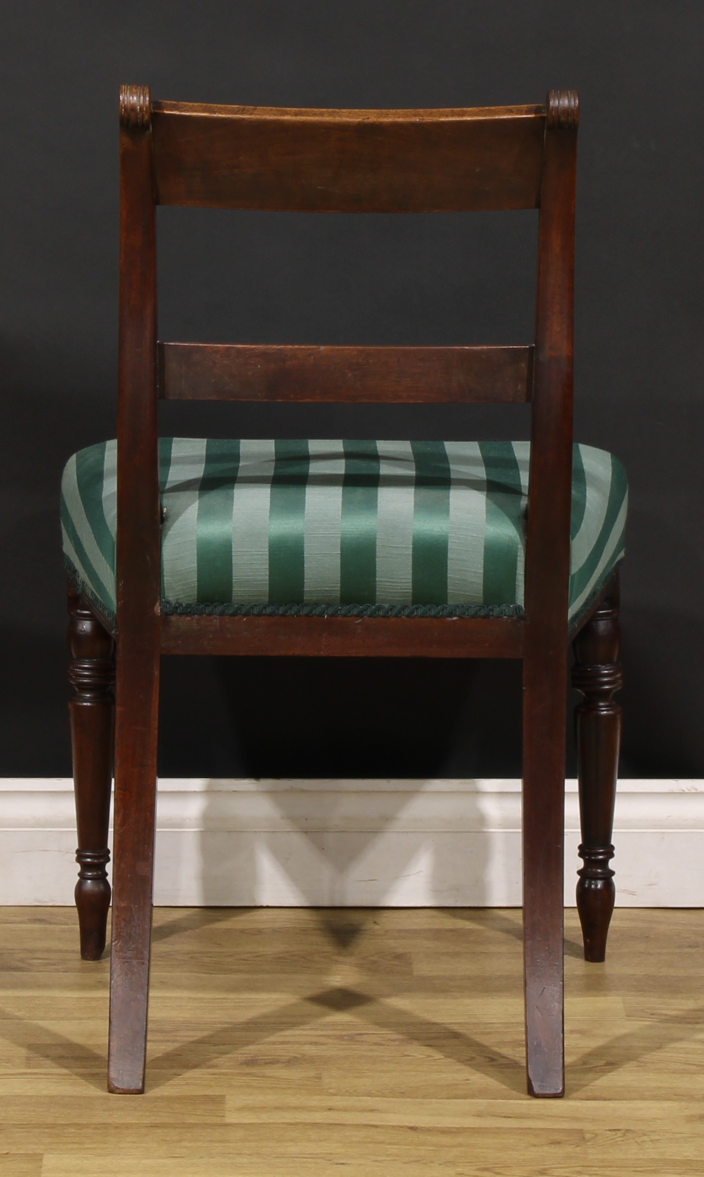 A set of eight Post-Regency mahogany bar-back dining chairs, comprising six side chairs and a pair - Image 9 of 9