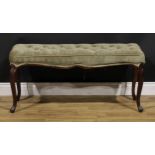 A 19th century French Hepplewhite Revival rosewood stool or window seat, 51cm high, 109.5cm wide,