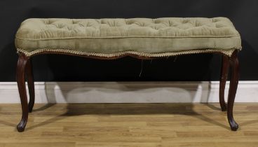 A 19th century French Hepplewhite Revival rosewood stool or window seat, 51cm high, 109.5cm wide,