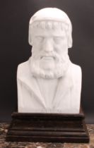 An early 20th century plaster portrait bust, Galen (129 - 216CE), Greek physician, medical