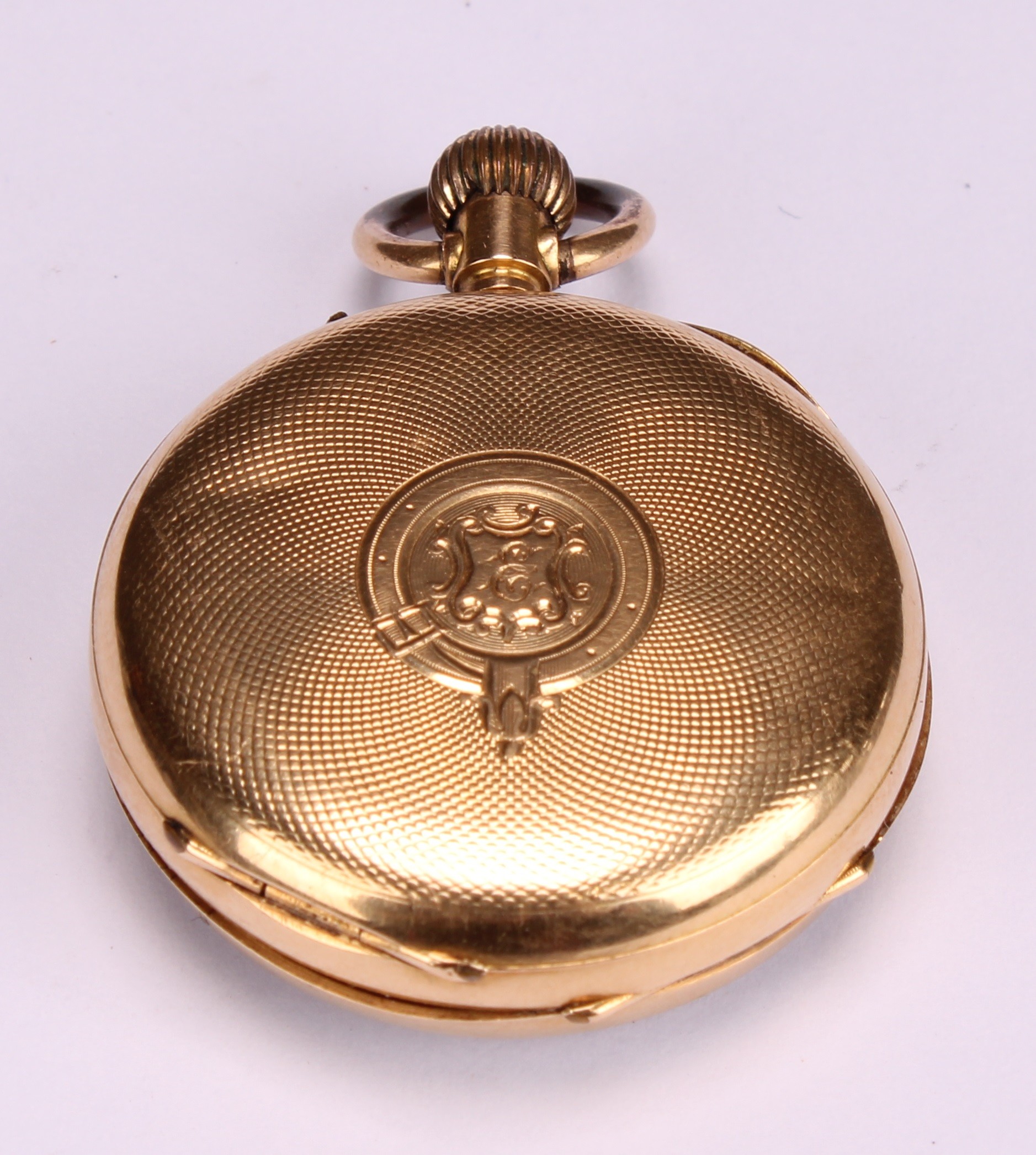 A small 18ct gold fob watch, F A Chandler, Leamington Spa, subsidiary seconds dial - Image 3 of 5