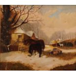 Edith A. Billington (19th century) Farmyard Friends, signed and dated 1880, oil on canvas, 49cm x