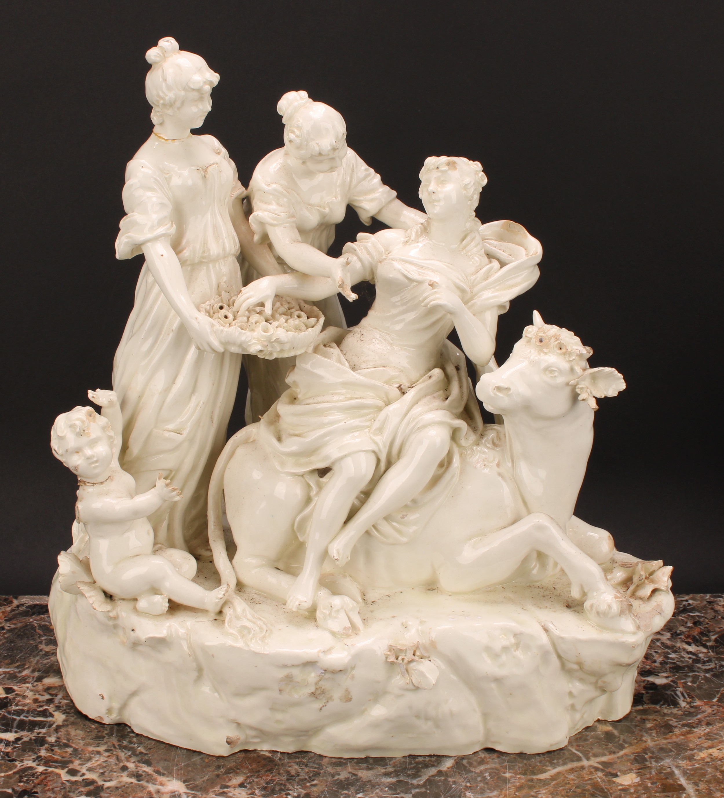 A large Italian blanc de chine porcelain figure group, Ratto d'Europa, after Titian, 31cm high, - Image 2 of 4
