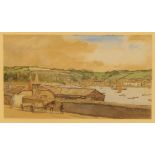 Sir David Muirhead Bone (1876 -1953) Flushing From Falmouth signed, dated 1910, watercolour, 19cm