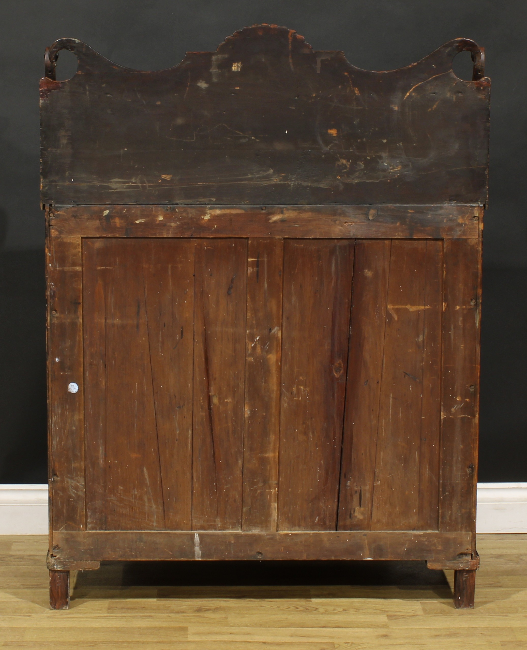 An unusual George IV simulated rosewood chiffonier, shaped superstructure with shallow shelf, - Image 5 of 5