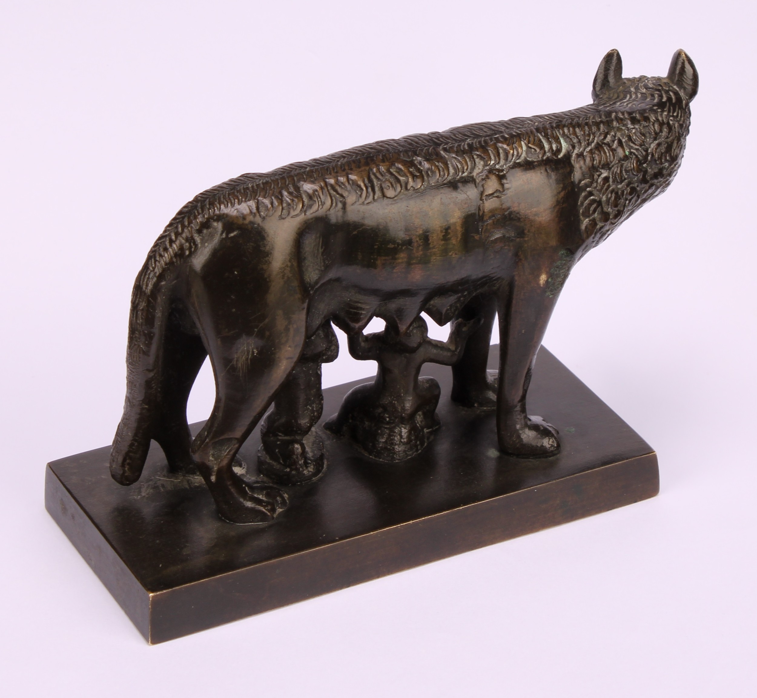 Italian Grand Tour School, early 20th century, a dark patinated bronze, Capitoline Wolf, 13.5cm wide - Image 4 of 4