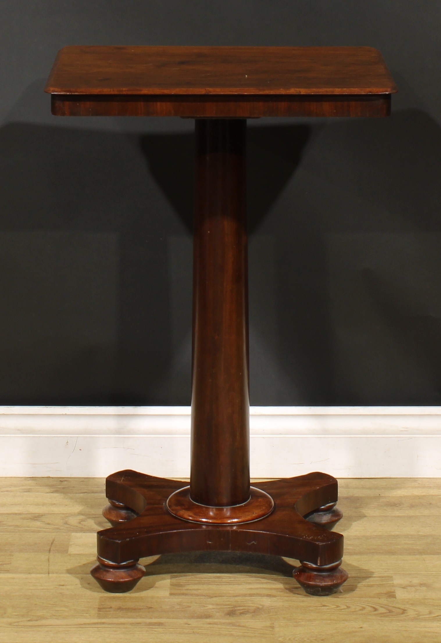 A George/William IV mahogany pedestal wine table, rounded rectangular top, cylindrical column, - Image 2 of 5