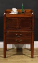 A George III mahogany tray-top bedroom night table, 76cm high, 50.5cm wide, 45cm deep, c.1810