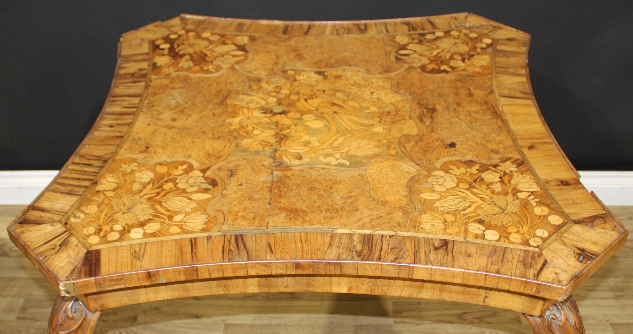 A pair of 19th century Italian Sorrento marquetry centre tables, each incurve canted square top - Image 5 of 9