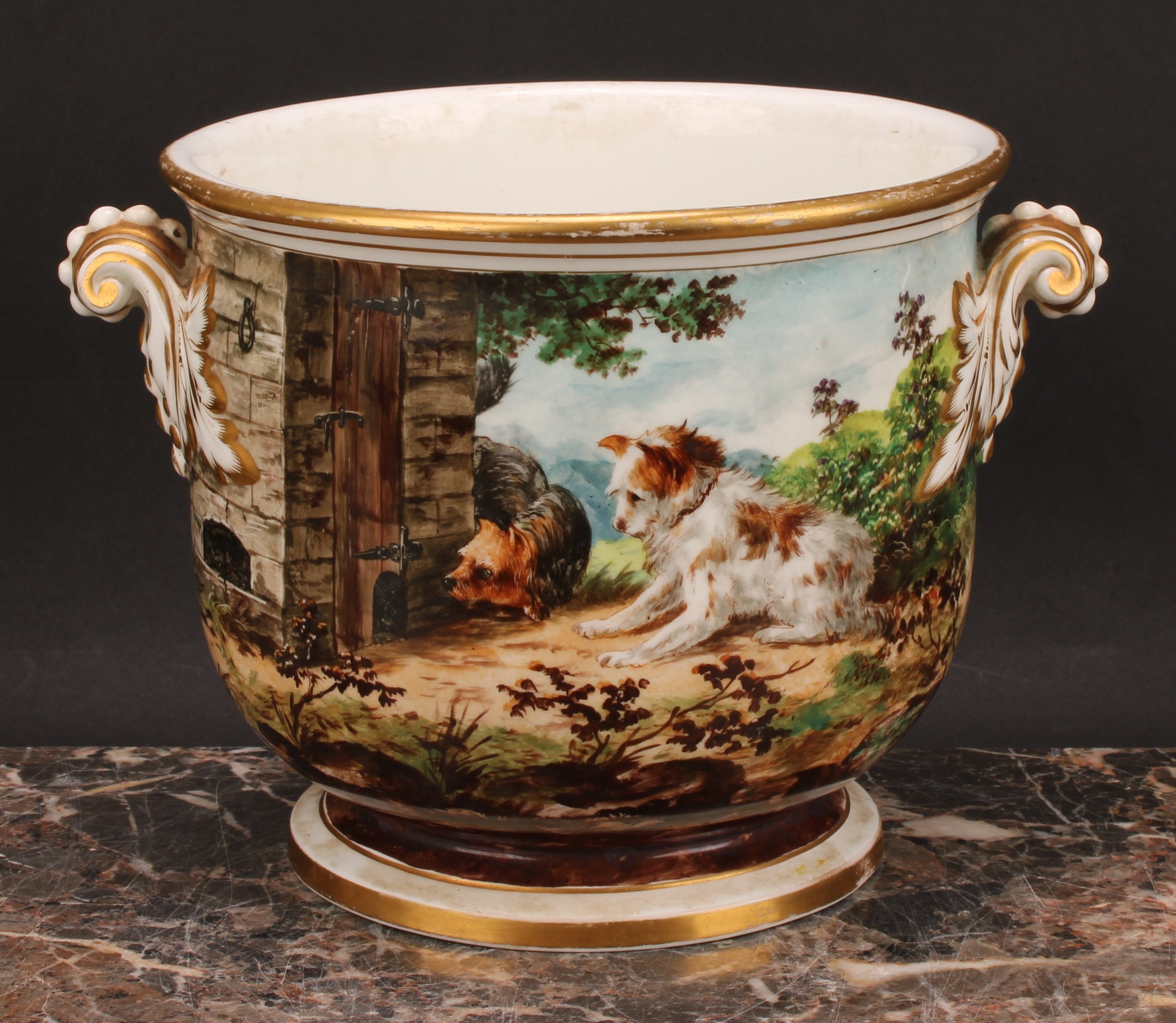 An associated pair of 19th century English porcelain cache pots, Brown-Westhead, Moore & Co., - Image 3 of 14