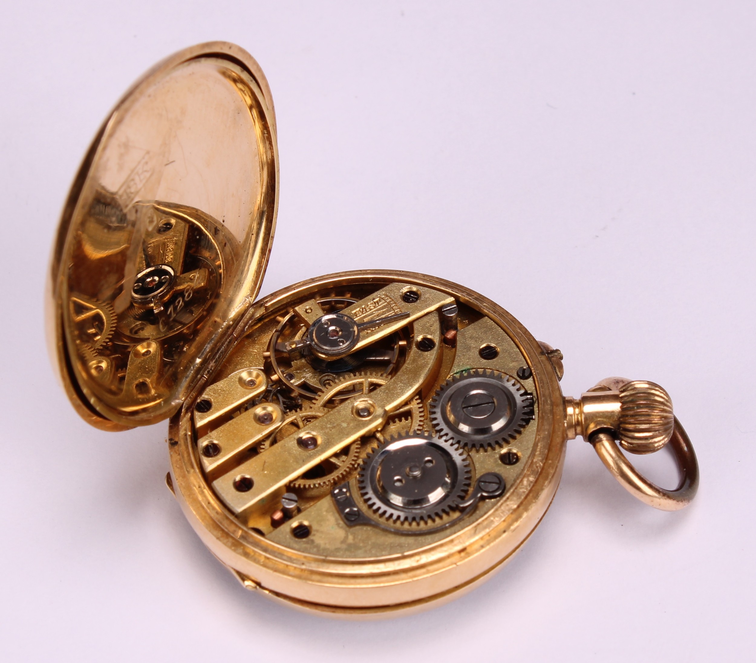 A small 18ct gold fob watch, F A Chandler, Leamington Spa, subsidiary seconds dial - Image 4 of 5
