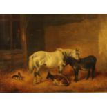 John Wheeler (19th century) Stable Mates, signed, oil on canvas, 44.5cm x 59cm