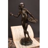 Jean Verschneider (1872 - 1943), a brown patinated bronze, Ripening Fruit, signed in the maquette,