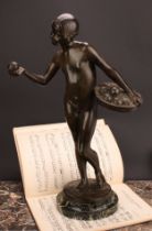 Jean Verschneider (1872 - 1943), a brown patinated bronze, Ripening Fruit, signed in the maquette,