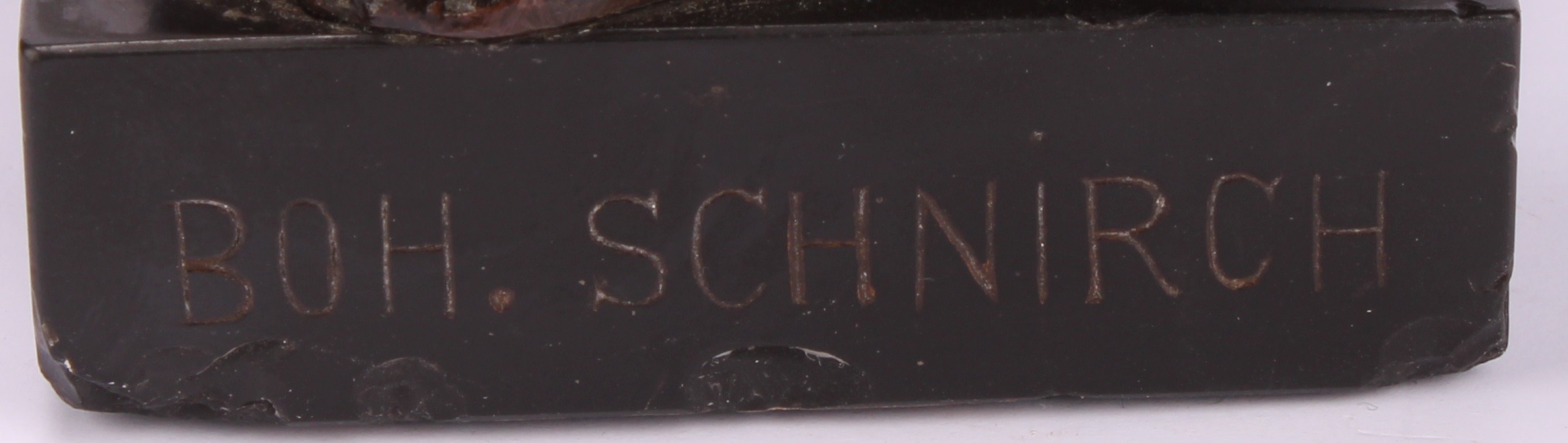 Bohuslav Bedřich Josef Schnirch (Czech, 1845-1901), after, a brown patinated bronze, Memento Mori, - Image 6 of 6