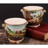 An associated pair of 19th century English porcelain cache pots, Brown-Westhead, Moore & Co.,