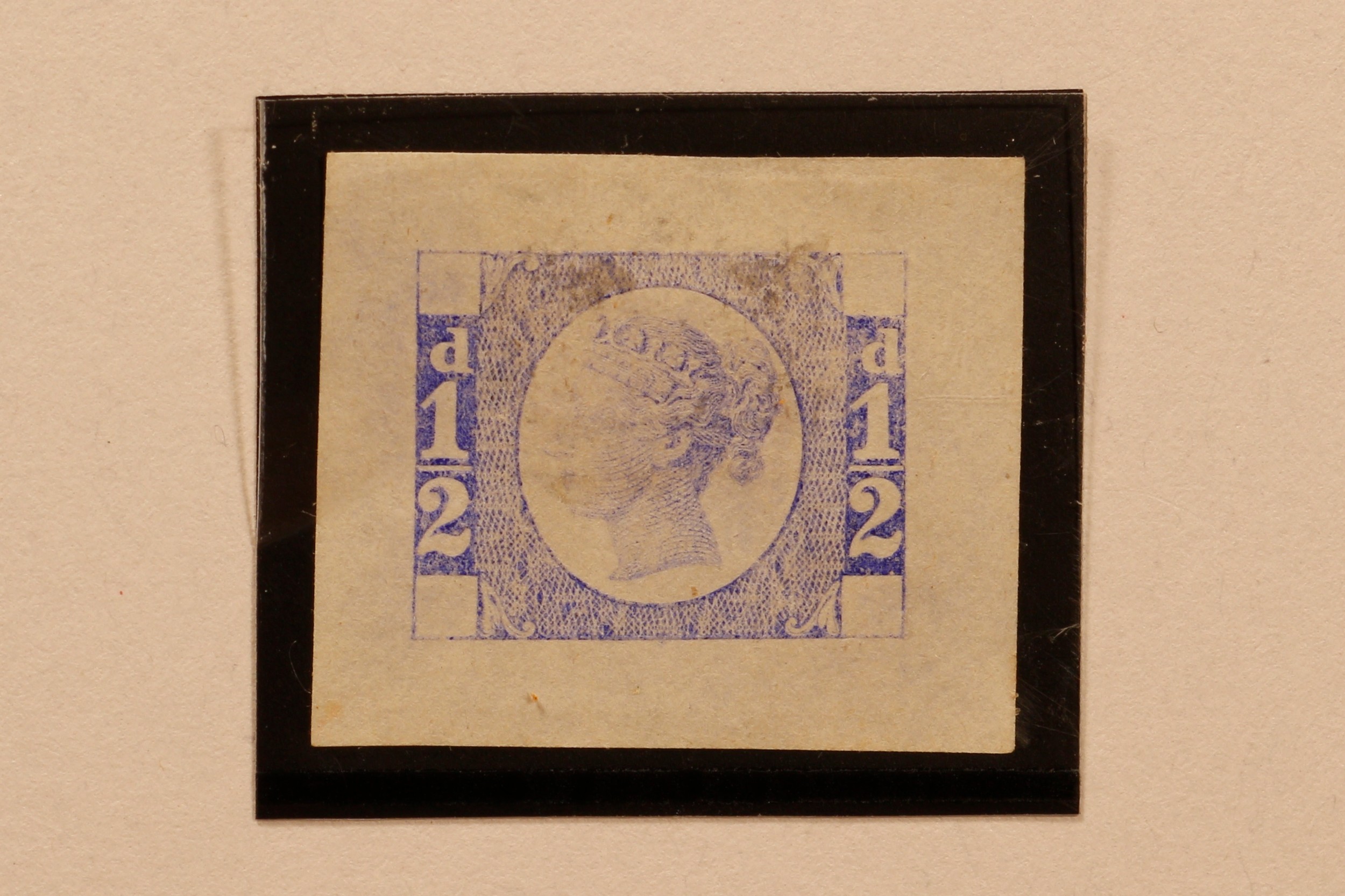 Stamps - QV 1871 1/2d Ormond Hill die proof, very fine example with void corner letters printed in - Image 2 of 2