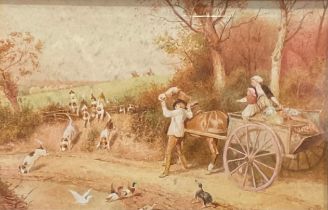 Attributed to Myles Birkett-Foster (1825-1899) Off to Market signed with monogram, watercolour, 13cm