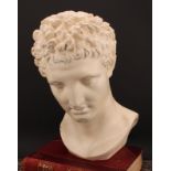 A museum composition facsimile, head of Hermes, after the antique, Musée du Louvre roundel, 44cm