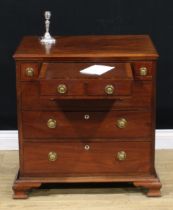 A George III design mahogany bachelor’s chest, rectangular top with moulded edge above an