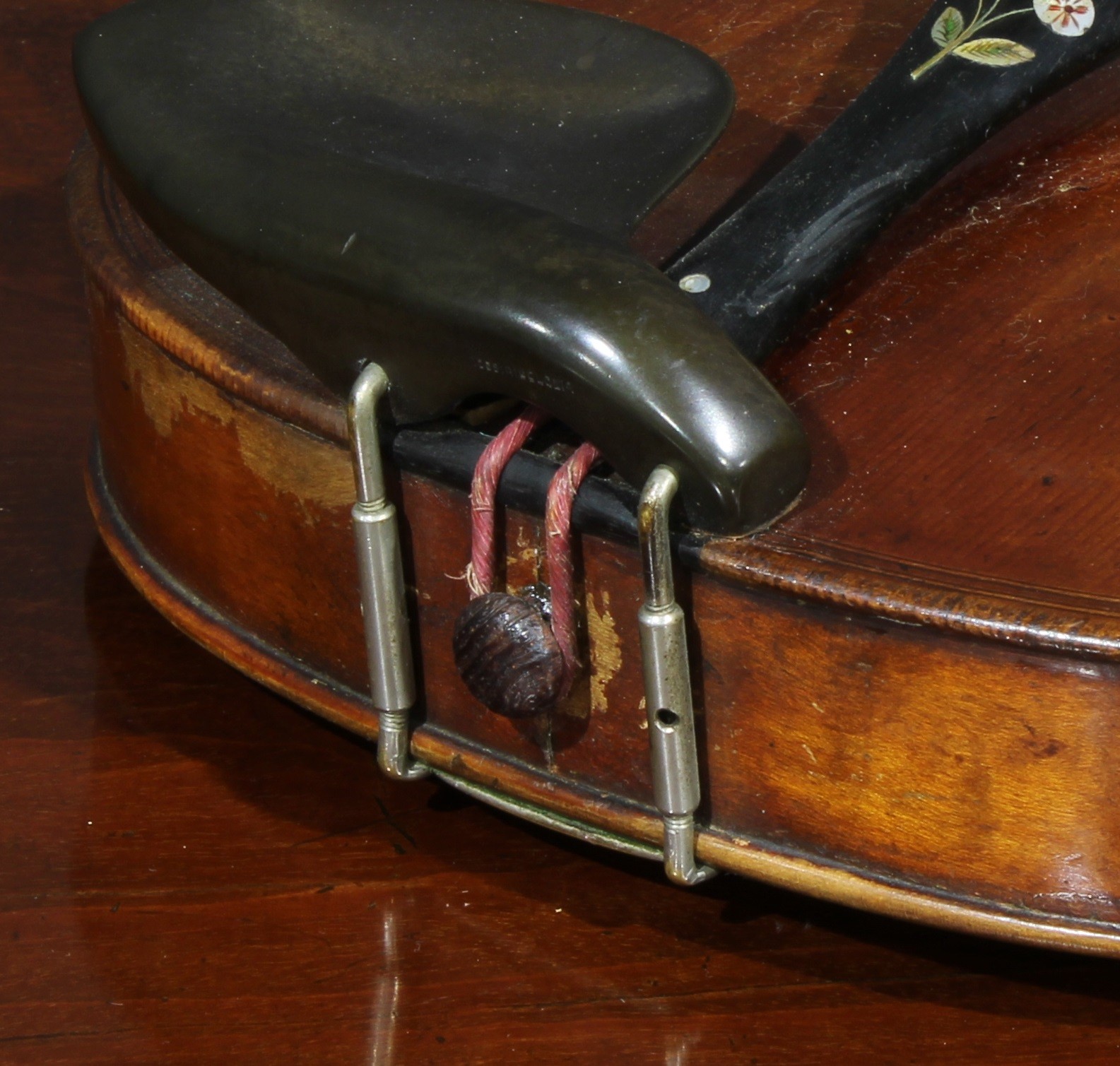 A violin, the two-piece maple back 35.5cm long excluding button, paper label printed Copy of Gio - Image 7 of 14