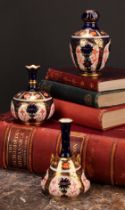 A Royal Crown Derby 1128 Imari pattern two-handled bottle vase, of conical form, swan neck