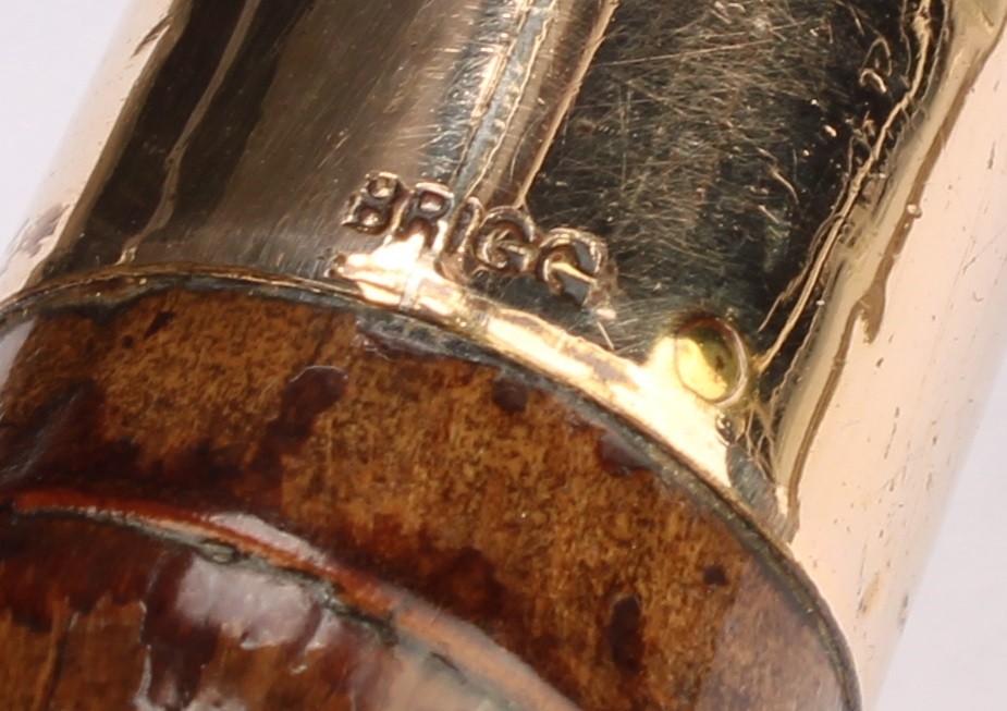 An early 20th century novelty walking stick, by Brigg, London, the L-shaped horn handle as a - Image 4 of 4