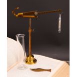 Scientific Instruments - an early 20th century lacquered brass Westphal specific gravity balance,