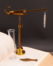 Scientific Instruments - an early 20th century lacquered brass Westphal specific gravity balance,