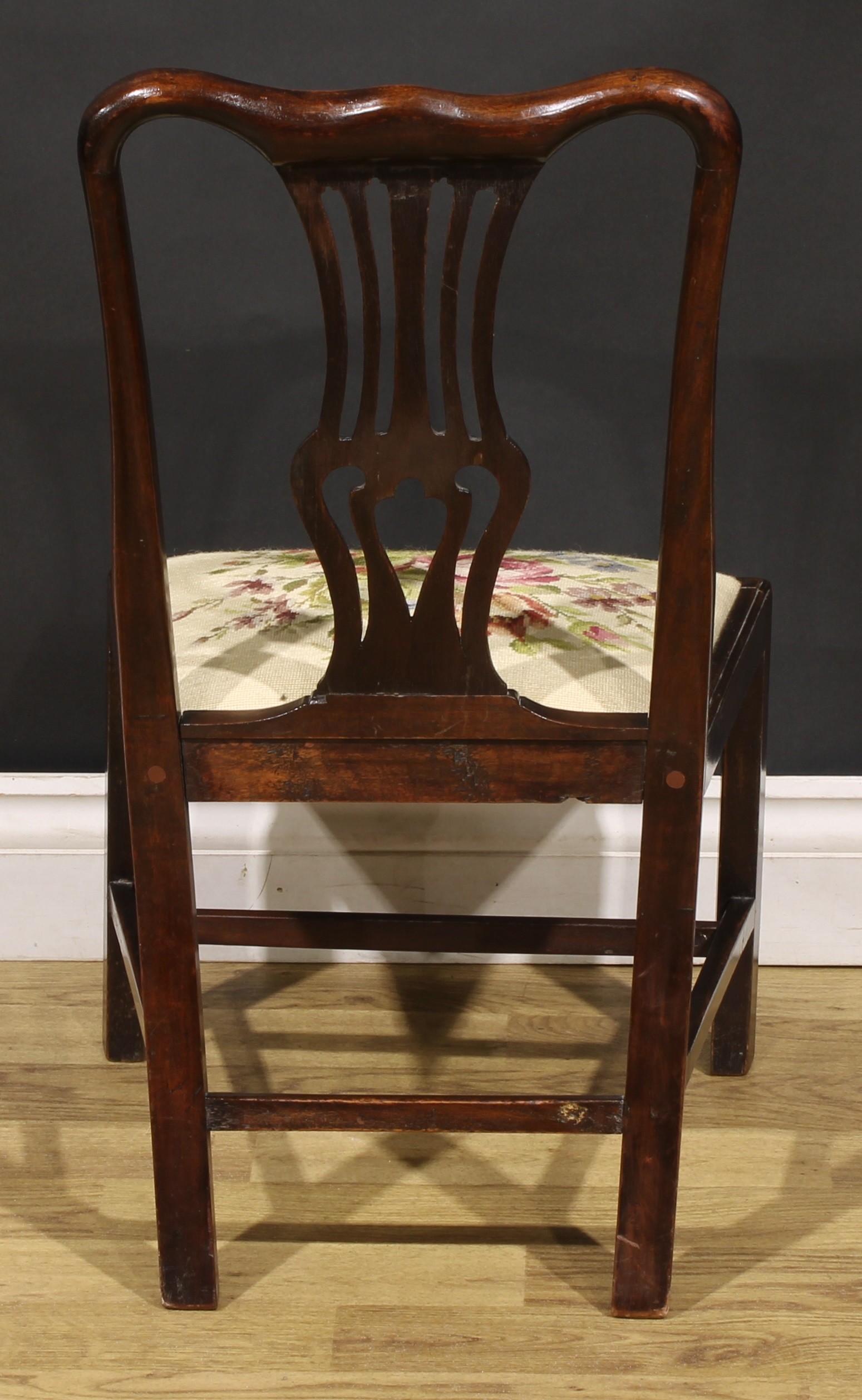 A 19th century mahogany Chippendale design child’s chair, pierced splat, drop-in seat, 68cm high, - Image 4 of 4