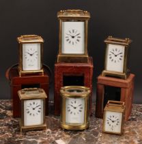Clocks - early 20th century and later carriage timepieces, various forms and makers, some cased (6)
