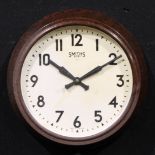 A mid-20th century Bakelite wall timepiece, 22cm circular clock dial inscribed SMITHS 8 DAY MADE