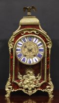 A Louis XIV Revival gilt metal mounted tortoiseshell table or bracket clock, 20cm gilt dial