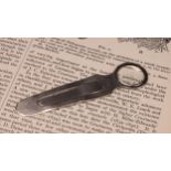 Sampson Mordan & Co - a Victorian silver novelty combination bookmark and magnifying glass, 9cm