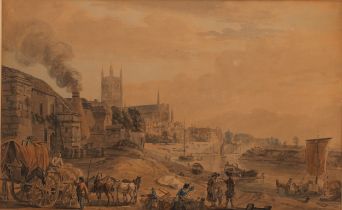 Circle of Paul Sandby A View of Worcester, watercolour, 31.5cm x 50.5cm