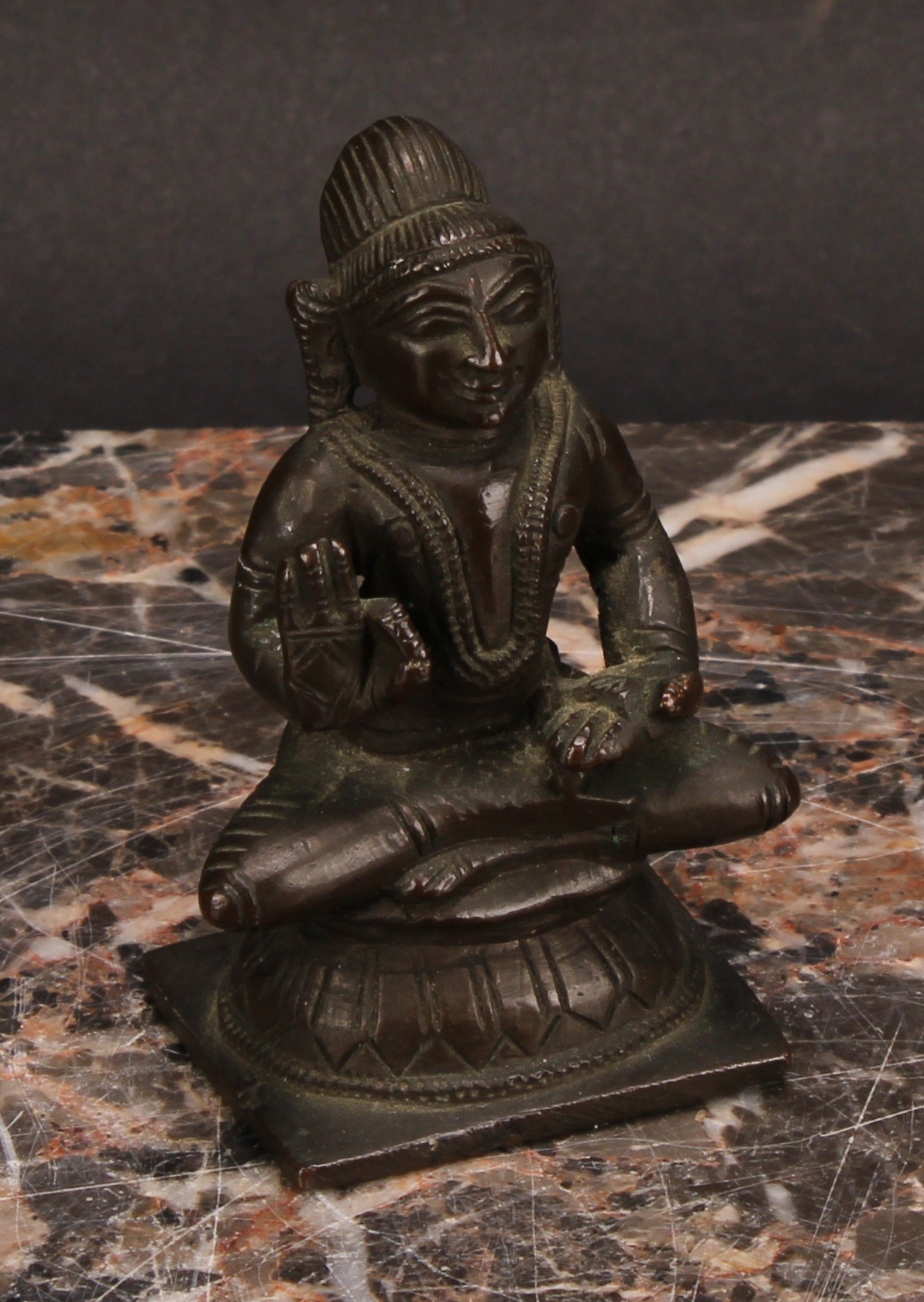 Indian School (19th century), a brown patinated bronze or copper alloy figure, the dancing Devi, - Image 9 of 11