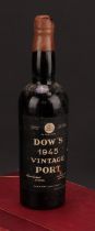 Wines and Spirits - Dow's 1945 Vintage Port, level mid shoulder, seal present but part missing