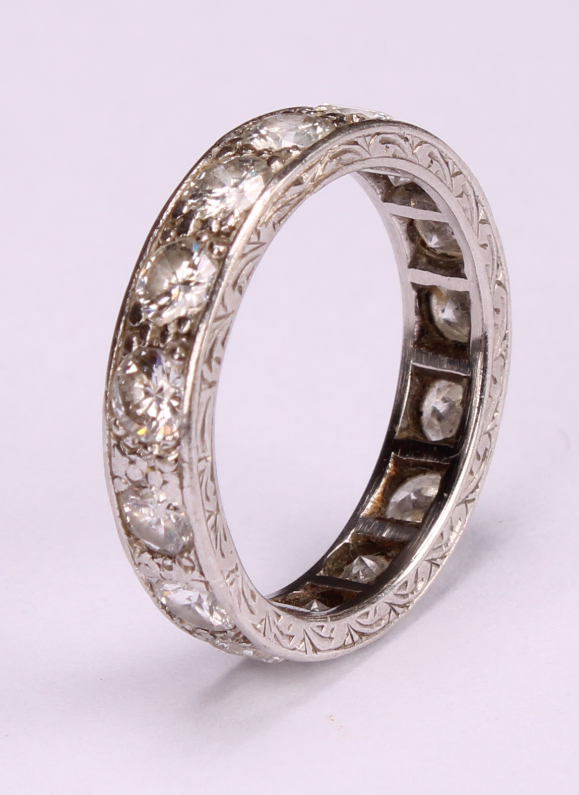 A diamond and platinum full eternity ring, the 15 round brilliant cut stones pave set, 1.5ct - Image 4 of 5